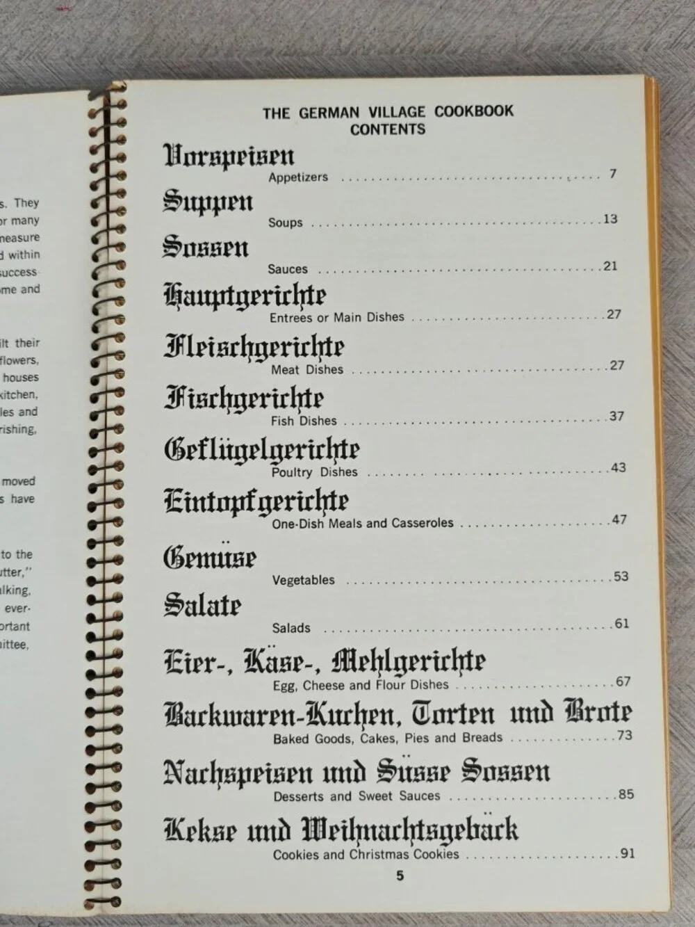 German Village Cookbook German Village Society 1968 First Edition Spiral-Bound